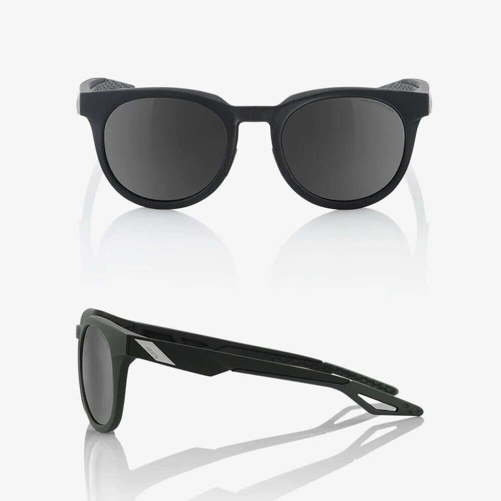 100% Campo Polarized gray lenses. Matte Black Frame Made in Italy